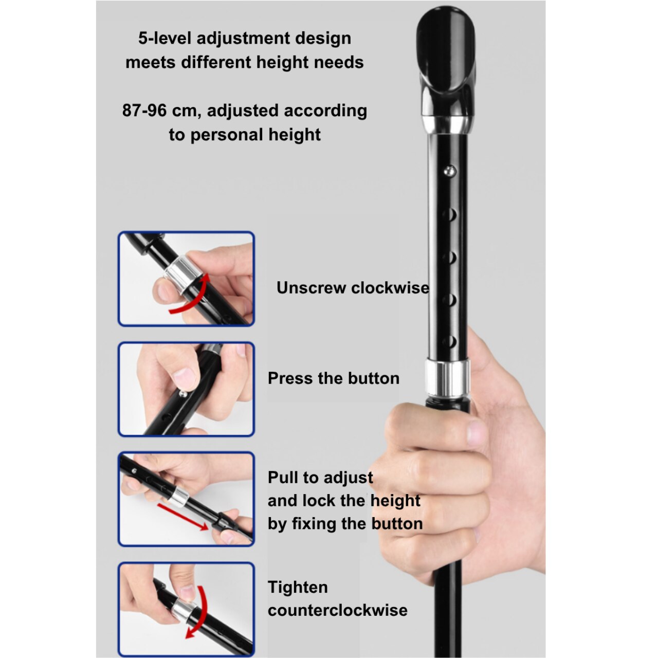 Meds Support Elderly Umbrella Walking Stick Umbrella Combination Height Adjustable
